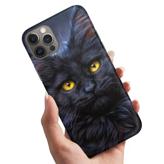 iPhone 12 Mini - Deksel/Mobildeksel Svart Katt