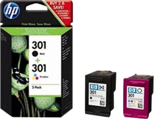 HP 301 2-pack (svart+färg)