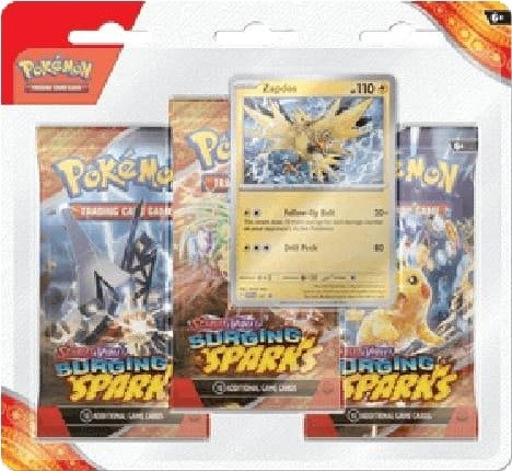 Pokemon Surging Sparks: Zapdos 3-Pack Blister Pokemon Surging Sparks: Zapdos 3-Pack Blister