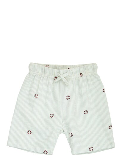 Müsli Seersucker Stripe Shorts Baby   Green   74
