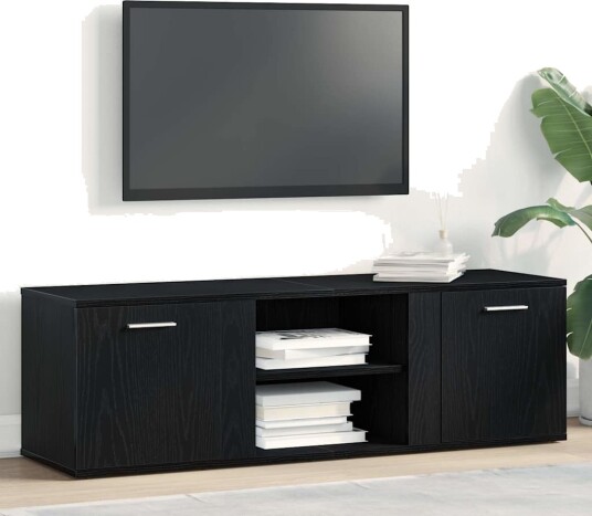 vidaXL TV-skap svart eik 120x34x37 cm konstruert tre