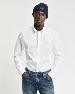 Pinpont Oxfordskjorte i slim fit WHITE XL