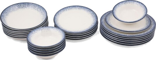 Adine Tallerkensett 24 Deler - Nanoporselen/Mørkeblå