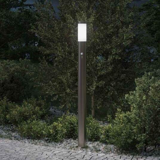 vidaXL Pullertlampe med sensor 110 cm rustfritt stål IP44