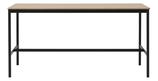 Muuto Base High barbord oak, sort stativ, plywoodkant, b 85 l 190 h 95