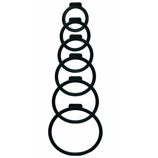 Tantus Silikon O-Ringer 6 stk - Svart Tantus Silikon O-Ringer 6 stk - Svart