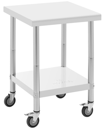 Royal Catering Arbeidsbenk med hjul - 60 x 60 cm - 120 kg bæreevne - Royal Catering RCAT-60/60-W
