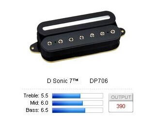 Dimarzio Dp706bk Pickup Humbucker D-Sonic-7 Svart