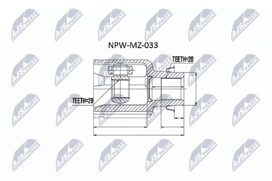 Nty Drivknute drivaksel NTY NPW MZ 033