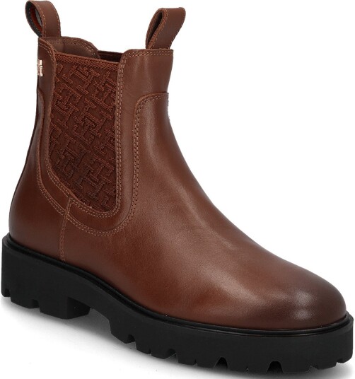 Tommy Hilfiger Th Monogram Leather Chelsea Boot WINTER COGNAC 39
