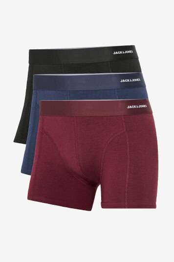 Jack & Jones Boksershorts jacBasic Bamboo Trunks 3 pakning Rød Jack & Jones Boksershorts jacBasic Bamboo Trunks 3 pakning Rød