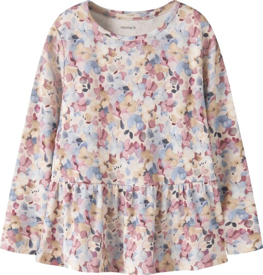 Name It Genser NmfNadena Peyote Melange/Lilla Name It 7 8 år (122 128) Genser Beige Blå Rosa