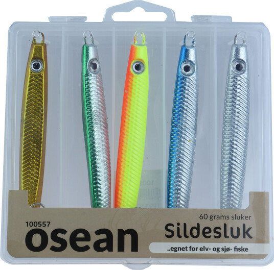 Osean sluksett Sildesluk 5pk 60gr m/slukboks Osean sluksett Sildesluk 5pk 60gr m/slukboks