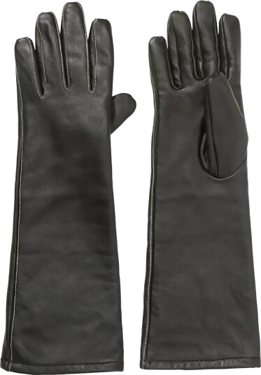 Becksöndergaard Long Smooth Leather Gloves Black 7.5