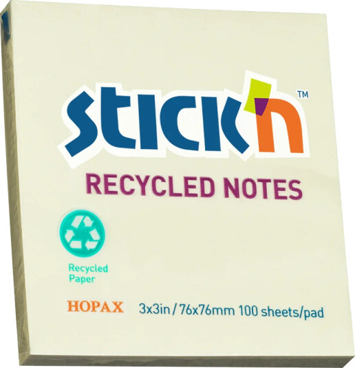 Stick"n Notisblokk 76x76 100 Blad Gul