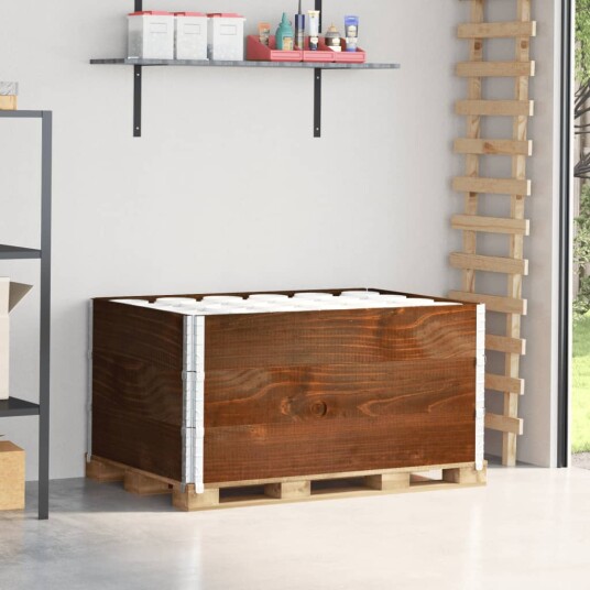 vidaXL Pallekarmer 3 stk brun 120x80 cm heltre furu