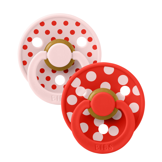 BIBS Colour Smokker Str. 2 Rund 2 pack Blossom/Candy App BIBS 6 18 md Smokk Rosa Rød 62 86