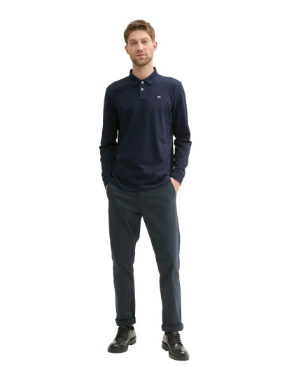 Tom Tailor Basic Polo With Contrast - Navy - L