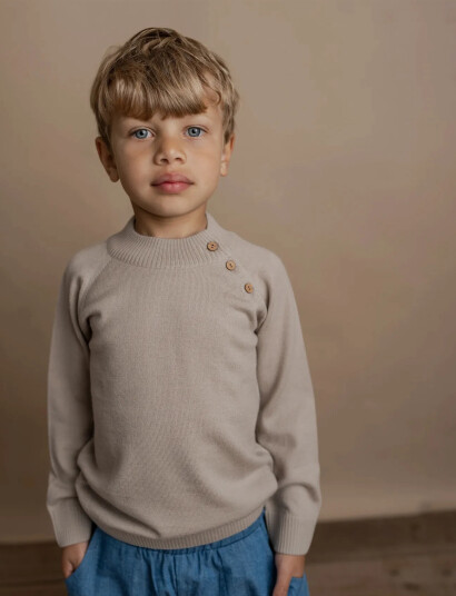 Hanevild Thin Merino Wool Sweater Beige 110