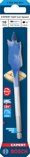 Bosch SelfCut 18x152mm Flatfresbor for Treverk