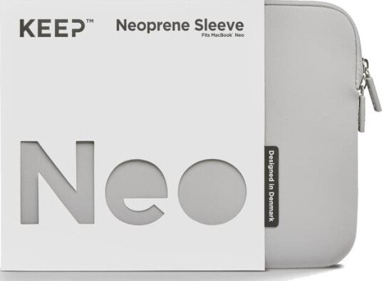 KEEP Neoprenetui til MacBook Neo Sølv