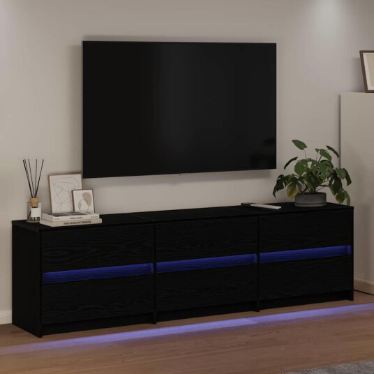 TV skap med skuff Svart 182 x 34 x 50 cm Konstruert tre