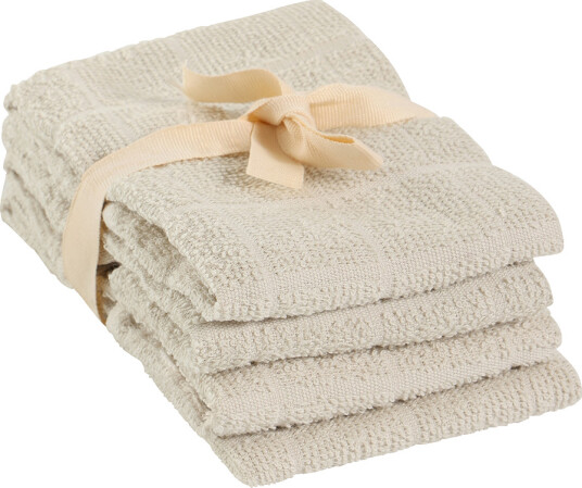 Pippi Organic Facecloth 4 Pack Beige 27x27cm