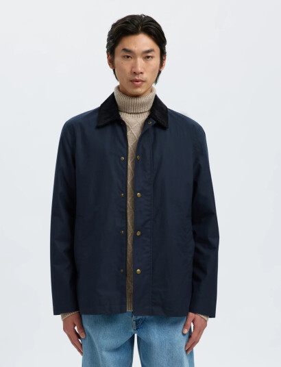 Selected Slhwalter Waxed Cotton 2.0 Jkt Noos - Navy - S Selected Slhwalter Waxed Cotton 2.0 Jkt Noos - Navy - S