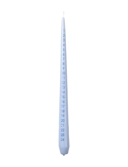 Broste Copenhagen Taper Calendar Candle LIGHT BLUE/DARK BLUE H33 cm