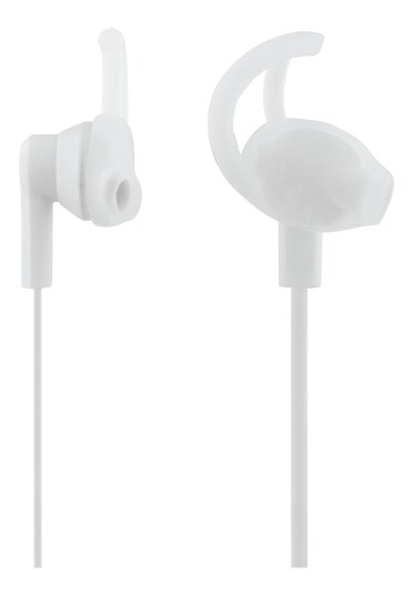 STREETZ stay-in-ear headset, svarsknapp, 3,5mm, mikrofon, vit STREETZ stay-in-ear headset, svarsknapp, 3,5mm, mikrofon, vit
