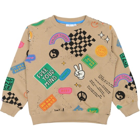 The New Humus AOP Peter Oversize Collegegenser 11-12 år