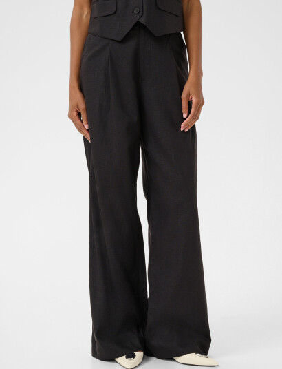 Gestuz Elarahgz Linen Hw Pants Noos - Black - 38 Gestuz Elarahgz Linen Hw Pants Noos - Black - 38