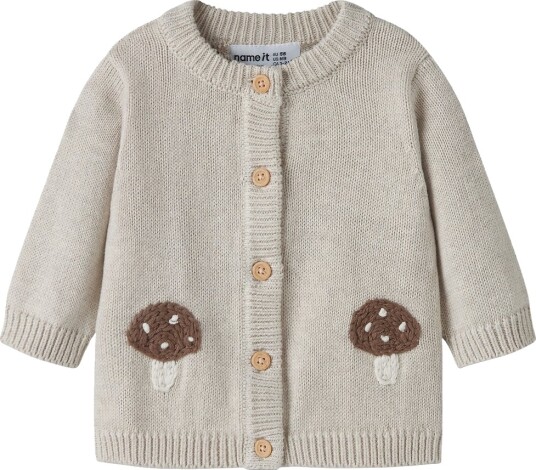 Name It Cardigan   Strikk   NbfOtelia   Peyote Melange   Name It   62   Cardigan Beige Brun