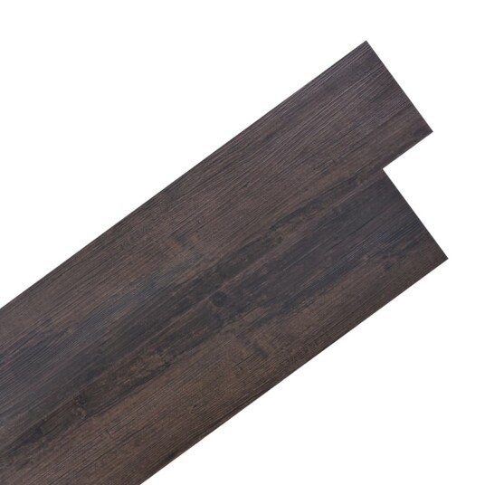 Selvklebende gulvplanker PVC 5,02 m² 2 mm mørkebrun