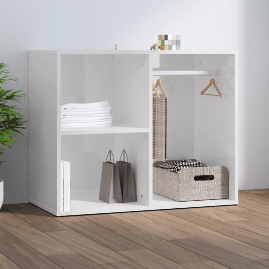 vidaXL Sminkeskap høyglans hvit 80x40x65 cm konstruert tre