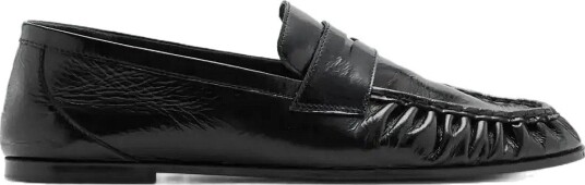Mango Teen Leather Loafers - BLACK - 36