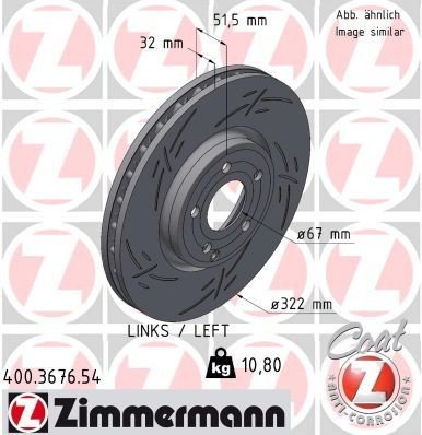 Bremseskive ZIMMERMANN 400.3676.54