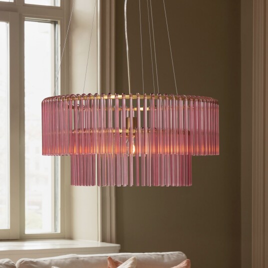 Hengelampe Globen Lighting HOOK dimmbar Pink / rosa Stue Glass Skandinavisk 34 Pink / rosa