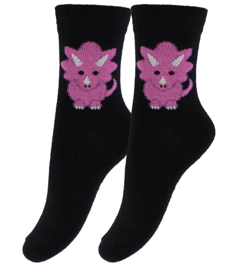 Fuzzies Sokker 2 pack Svart m. Dino 17/19 Sokker