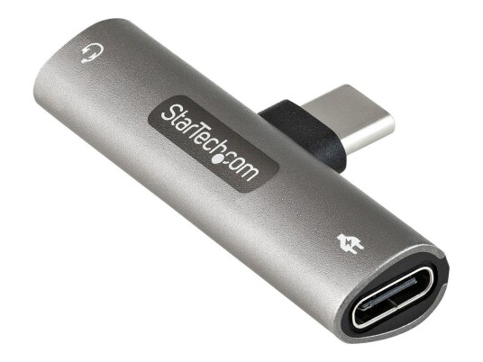 StarTech USB C Audio & Charge Adapter, USB-C Audio Adapter w/ 3.5mm TRRS Headphone/Headset Jack and 60W USB Type-C Power Delivery Pass-through