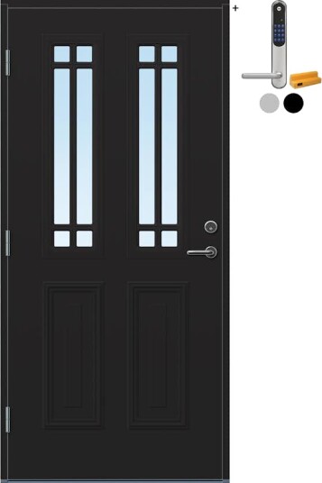 Ytterdør Bygg1 Mandal Klarglass med Yale Doorman Classic Home