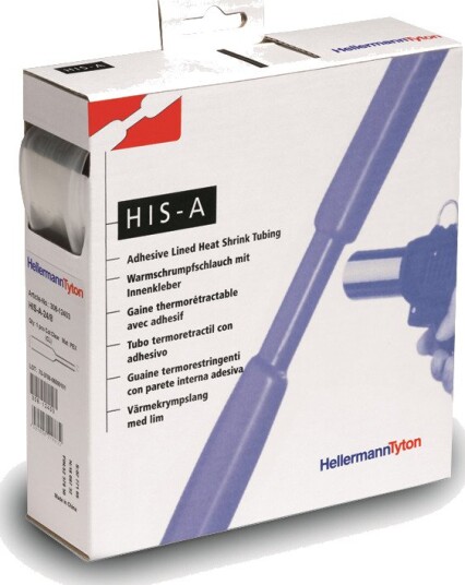 Hellermann Tyton Krympeslange His-A 3:1, Transparent 12/4 mm, 4 m