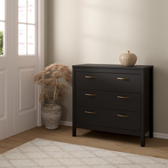 LIND LEONA KOMMODE SORT 3 SKUFFER 80X38X82