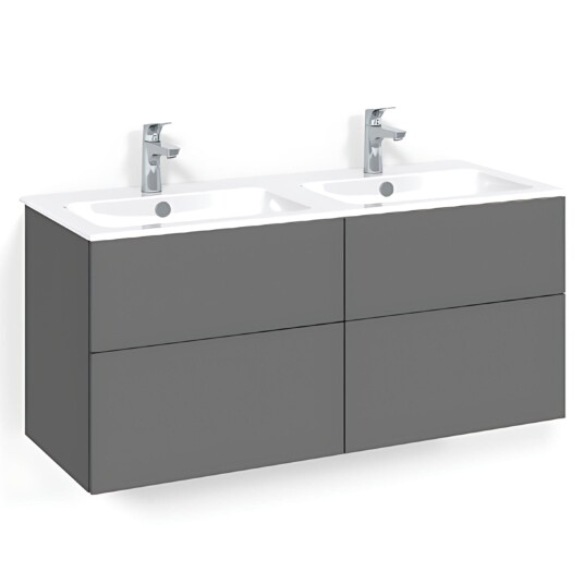 Macro Design Crown Servantskap Skuff - med Light 14 Servant 120cm Dobbel Antrasitt / Plain