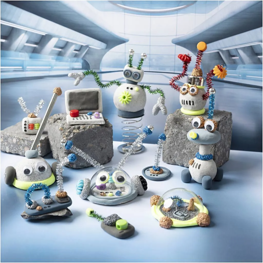 Creative Toys Creativ Craft Kit Modelleringssett robot blå grå rød sølvbelagt 1 pakke 977808