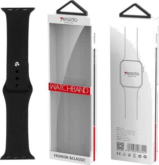 Yesido WB44 Silikonrem for Apple Watch 42/44/45mm Svart