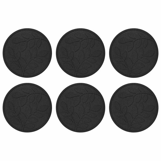  Stepping Stone 6 pcs Svart Ø 44 x 2 cm Gummi