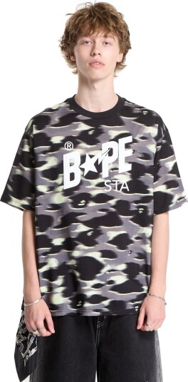T skjorte A BATHING APE Screen Camo Sta Logo Relaxed Fit Tee Black UNISEX L