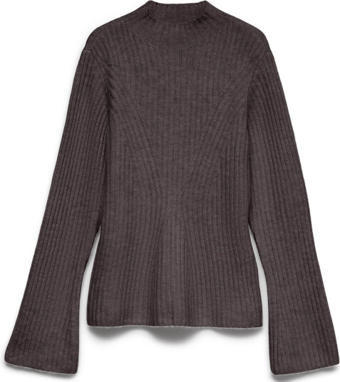 Vero Moda Awlina Ls High Neck Knit Pullover Brown XL