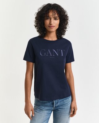 Gant Ton-i-ton grafisk t-skjorte EVENING BLUE S